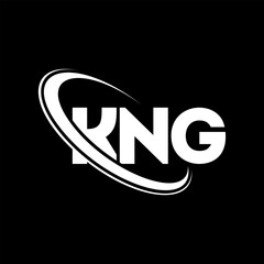 KNG logo. KNG letter. KNG letter logo design. Initials KNG logo linked with circle and uppercase monogram logo. KNG typography for technology, business and real estate brand.