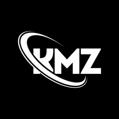 Fototapeta na wymiar KMZ logo. KMZ letter. KMZ letter logo design. Initials KMZ logo linked with circle and uppercase monogram logo. KMZ typography for technology, business and real estate brand.