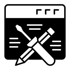 Website Maintenance concept, Code Program Audit vector icon design, Web design and Development symbol, user interface or graphic sign, website engineering stock illustration