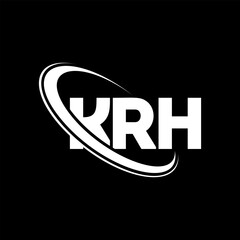KRH logo. KRH letter. KRH letter logo design. Initials KRH logo linked with circle and uppercase monogram logo. KRH typography for technology, business and real estate brand.