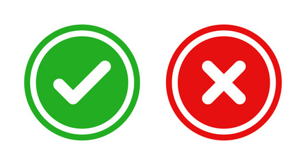 Check mark and cross mark icons