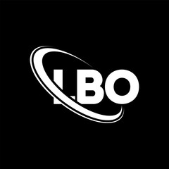 LBO logo. LBO letter. LBO letter logo design. Intitials LBO logo linked with circle and uppercase monogram logo. LBO typography for technology, business and real estate brand.