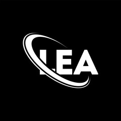 LEA logo. LEA letter. LEA letter logo design. Initials LEA logo linked with circle and uppercase monogram logo. LEA typography for technology, business and real estate brand. - obrazy, fototapety, plakaty