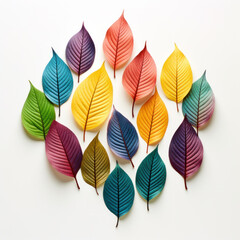 Fototapeta premium Autumn creative composition. Dried leaves on white background. Fall concept. Autumn background. Flat lay, top view, copy space.