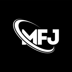 MFJ logo. MFJ letter. MFJ letter logo design. Initials MFJ logo linked with circle and uppercase monogram logo. MFJ typography for technology, business and real estate brand.