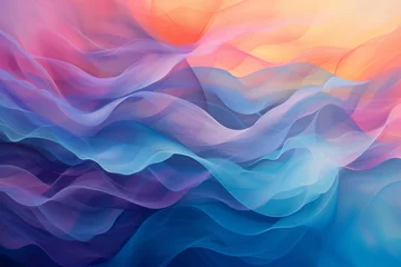 Foto op Canvas calming rhythms fluid shapes soothing colors flow seamlessly gentle waves rhythmic patterns breathing backdrop of soft, ambient lighting essence of tranquility visual metaphor emotional well-being © EyeAmAmazed
