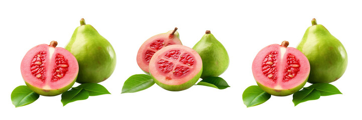 Set of a photo image of a Guava on a Transparent Background
