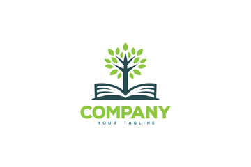 Tree Logo Design - Book and Tree Logo Design - Book Logo Design	