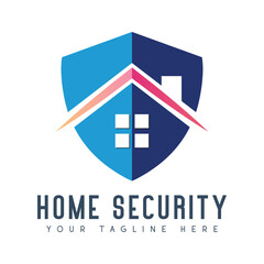 Home Security Logo Design House Shield Protection Logotype