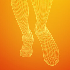 Fototapeta premium Running legs with sport shoes go