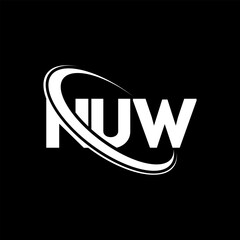 NUW logo. NUW letter. NUW letter logo design. Initials NUW logo linked with circle and uppercase monogram logo. NUW typography for technology, business and real estate brand.
