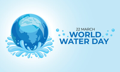 World water day. water day  design for social media post,  Globe Concept design for banner poster.