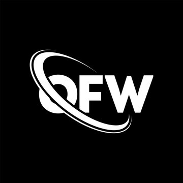 OFW logo. OFW letter. OFW letter logo design. Initials OFW logo linked with circle and uppercase monogram logo. OFW typography for technology, business and real estate brand.