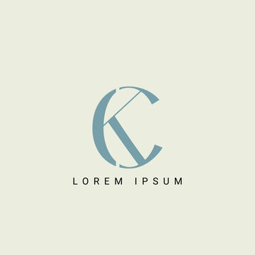  Alphabet KC and CK illustration monogram vector logo template