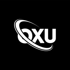 OXU logo. OXU letter. OXU letter logo design. Initials OXU logo linked with circle and uppercase monogram logo. OXU typography for technology, business and real estate brand.