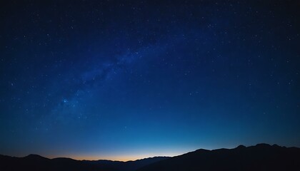 Starry night sky gradient from midnight blue to sapphire - obrazy, fototapety, plakaty