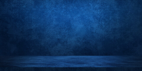 blue navy color studio background with light from above. leather texture backdrop for design. space for selling products on the website. banner background for advertising.