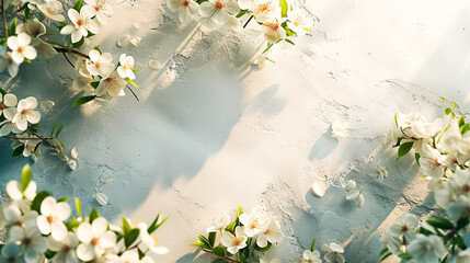 spring background with beautiful flowers, with space for text