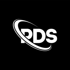 PDS logo. PDS letter. PDS letter logo design. Initials PDS logo linked with circle and uppercase monogram logo. PDS typography for technology, business and real estate brand.