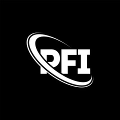 PFI logo. PFI letter. PFI letter logo design. Initials PFI logo linked with circle and uppercase monogram logo. PFI typography for technology, business and real estate brand.