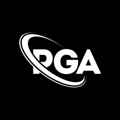 PGA logo. PGA letter. PGA letter logo design. Initials PGA logo linked with circle and uppercase monogram logo. PGA typography for technology, business and real estate brand.