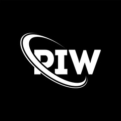 Fototapeta na wymiar PIW logo. PIW letter. PIW letter logo design. Initials PIW logo linked with circle and uppercase monogram logo. PIW typography for technology, business and real estate brand.