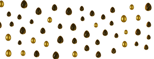 Abstract luxury golden easter eggs isolated