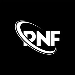 PNF logo. PNF letter. PNF letter logo design. Initials PNF logo linked with circle and uppercase monogram logo. PNF typography for technology, business and real estate brand.
