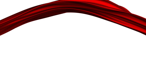 3d render of abstract red cloth falling.