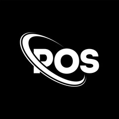 Obraz premium POS logo. POS letter. POS letter logo design. Initials POS logo linked with circle and uppercase monogram logo. POS typography for technology, business and real estate brand.