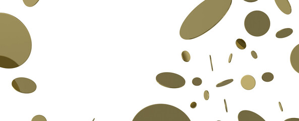 Glittering confetti on a transparent background. Holiday, birthday and Christmas decoration