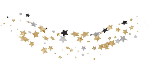 XMAS Stars - stars. Confetti celebration, Falling golden abstract decoration for party, birthday celebrate,