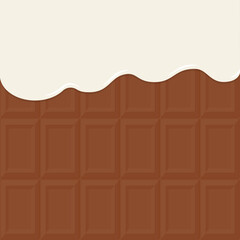 とろけるチョコレートと白いチョコソース - バレンタインデーやホワイトデーのデザイン素材