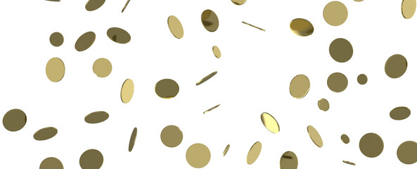 Glittering confetti on a transparent background. Holiday, birthday and Christmas decoration