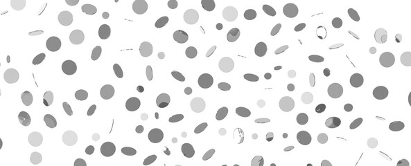 Radiant Revelry: Dynamic 3D Illustration of a Radiating silver Confetti Celebration