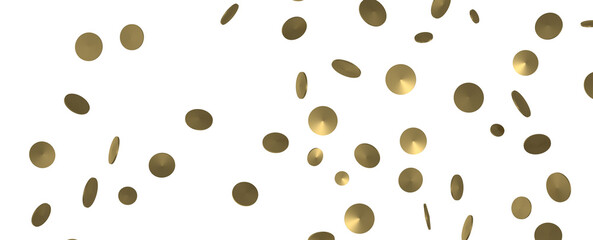 Golden Celebration: Captivating 3D Illustration of Shimmering Gold Confetti