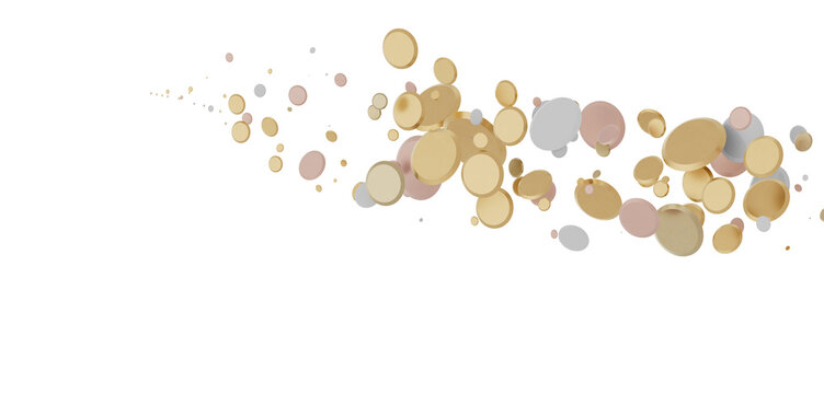 Mesmeric Moments: Mesmeric 3D Illustration Depicting Mesmerizing gold Confetti