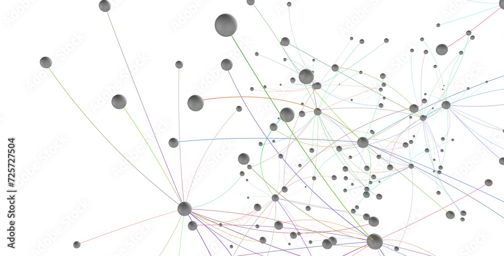 Poster Falling cyber particles. Big data stream. 3d