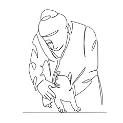 veterinarian doctor with dog