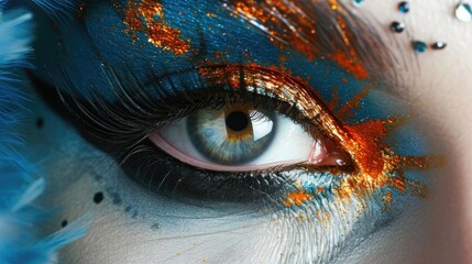 Beautiful female eye painted by a makeup artist. Special concept abstract painting- Generative AI