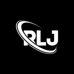 RLJ logo. RLJ letter. RLJ letter logo design. Initials RLJ logo linked with circle and uppercase monogram logo. RLJ typography for technology, business and real estate brand.