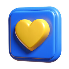 Heart 3D illustration on transparent background

