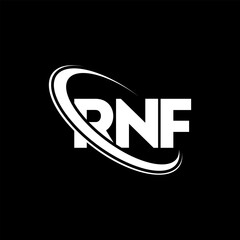 RNF logo. RNF letter. RNF letter logo design. Initials RNF logo linked with circle and uppercase monogram logo. RNF typography for technology, business and real estate brand.
