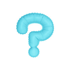 3D light pastel blue color helium balloon "question mark" ? symbol 