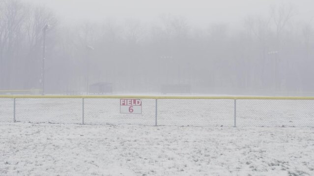Baseball Diamond in snow