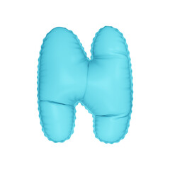 3D light pastel blue color helium balloon letter N