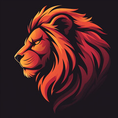 A bold logo illustration featuring a majestic lion, symbolizing strength and courage. Striking design for a powerful and iconic brand identity.