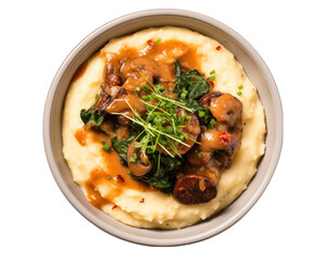  shrimp and grits isolated on white