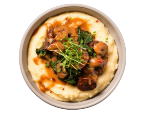  shrimp and grits isolated on white