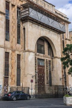Catania, Italy - December 16, 2016: Casa del Mutilato building on Square of Vincenzo Bellini in Catania city, Sicily Island